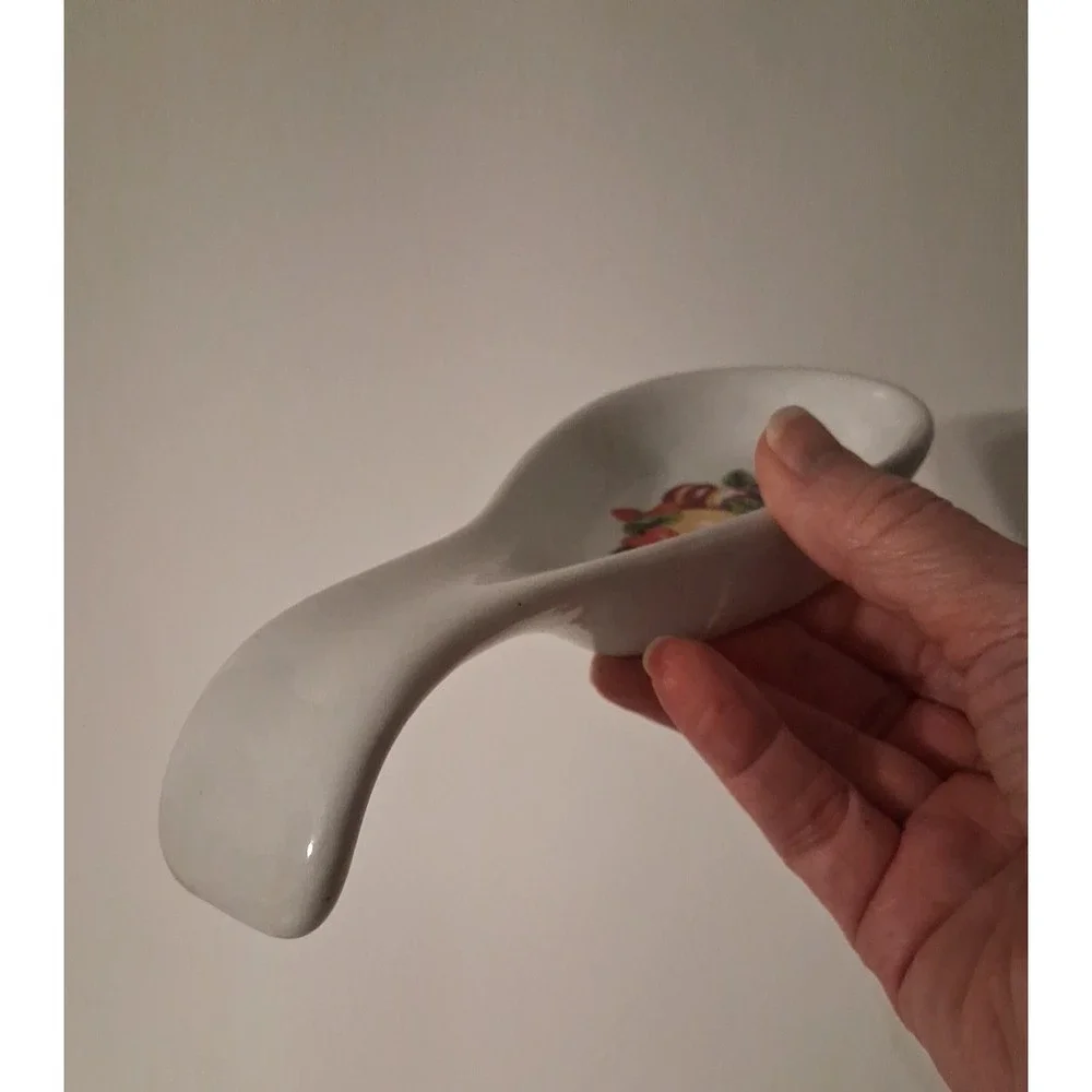 Vintage Spoon Rest Fruit Ceramic Cottage Grandma Core Country Farmhouse Kitchen